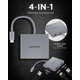thumbnail image 2 of Concentrador USB‑C 4‑en‑1 Lenovo de viaje Luna Grey con HDMI 4K, 2 of 6
