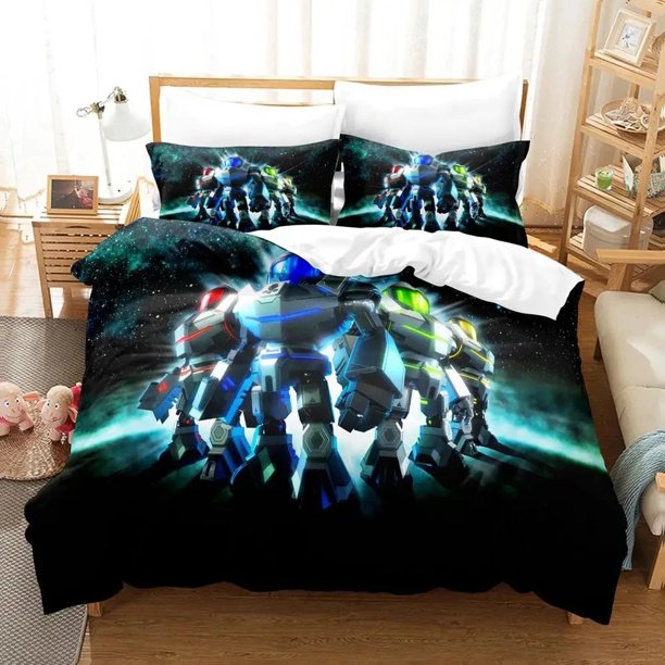 Metroid Prime Bedding Set Duvet Cover Bed Set Quilt Cover Pillowcase Comforter Boys Adult Bedding Set