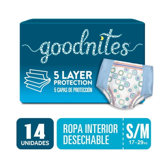 Ropa Interior Huggies Goodnites Desechable S-M, 14 Un