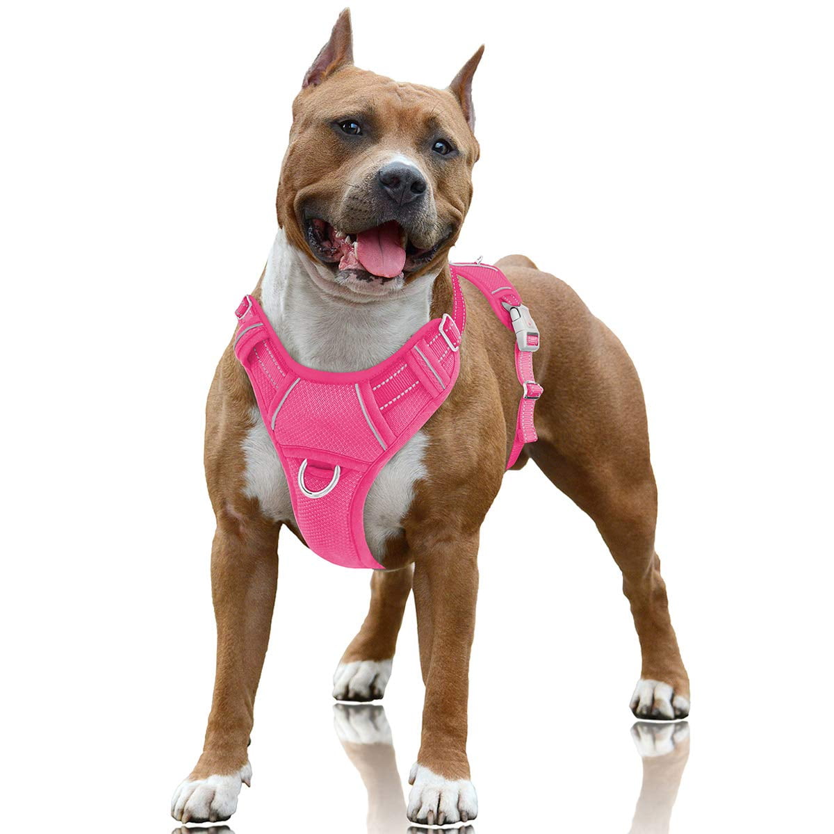 Arnés Para Perros Barkbay No Pull Air Mesh Reflectante, Grande, Rosa