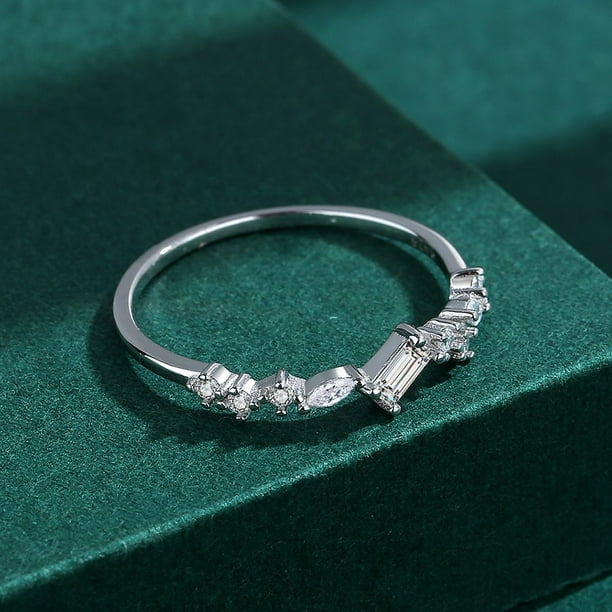 Elegant Women's 925 Silver Zircon Ring - Perfect Birthday Gift for Her