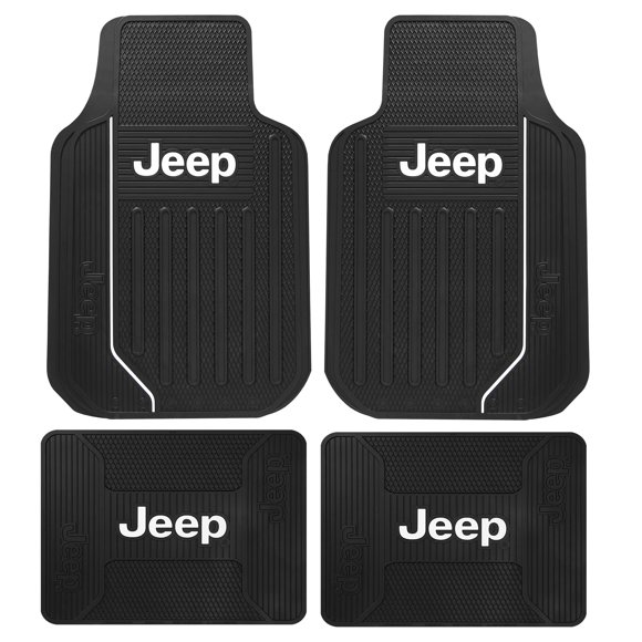 Alfombrillas de piso Plasticolor 46 cm x 67 cm Jeep Elite, juego de 4 piezas