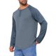 thumbnail image 5 of INSPIRE CHIC Camisetas de Hombre Manga Larga Raglán Casual Béisbol Henley Camisetas 2XL Azul Oscuro, 5 of 6