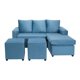 thumbnail image 1 of Living Bi-L Sofa 3 Cuerpos En L + 2 Poufs Felpa Azul Petroleo, 1 of 6