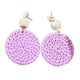 thumbnail image 2 of Pendientes De Ratán De Paja Trenzada De Mimbre Tejido Bohemio Para Mujeres Niñas Púrpura, 2 of 5