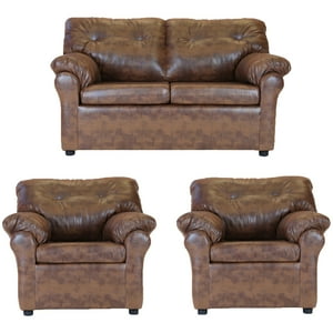 Muebles América - Living América 211 Cuero Sintético Caramelo
