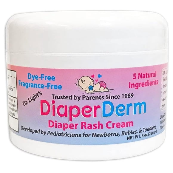 Crema para dermatitis del pañal DiaperDerm, 8 onzas, para la delicada piel del bebé