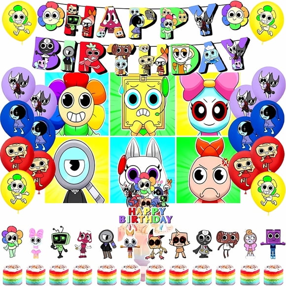 Suministros de decoración para fiestas de cumpleaños Lemoneon con pancarta y adorno para tartas
