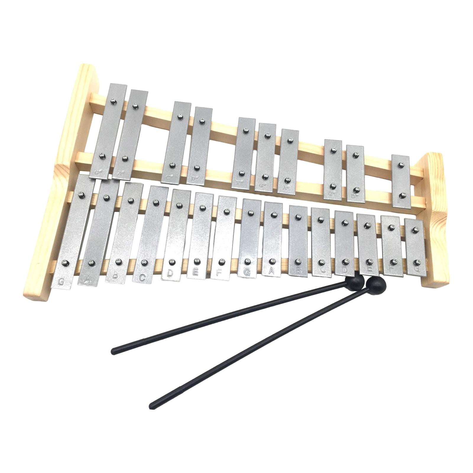 Bothyi - Xilófono De Aluminio Para Niños Y Adultos, Marco De Madera, Glockenspiel Compacto De 25 Notas