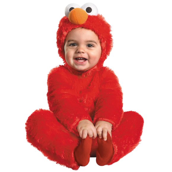Disfraz de Elmo peludo de Sesame Street para niños pequeños de 3 a 4 pulgadas, rojo