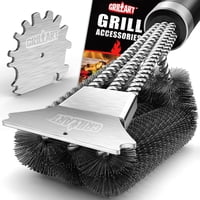 Cepillo Para Parrilla Grillart 3 En 1 Con Raspador De Acero Inoxidable De 45 Cm