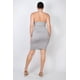 thumbnail image 3 of Saronite Vestido Mini Ajustado con Tirantes Ajustables y Doble Capa de Pedrería Lisa, Gris Plateado (para Mujer), 3 of 5
