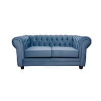 Barra Design - Sofá Chesterfield 2C Felpa Petroleo