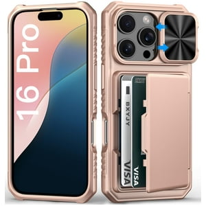 Funda De Teléfono Bxyjy Para Iphone 16 Pro Wallet Con Tarjetero Rose