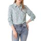 thumbnail image 1 of INSPIRE CHIC Camisa de Mujer con Botones, Estampado Floral Pequeño, Manga Larga, Cuello en Punta, Top de Oficina, Talla L, Azul, 1 of 8