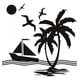 thumbnail image 1 of Decomural Tropical Island Boat Ocean WS-17952, 1 of 2