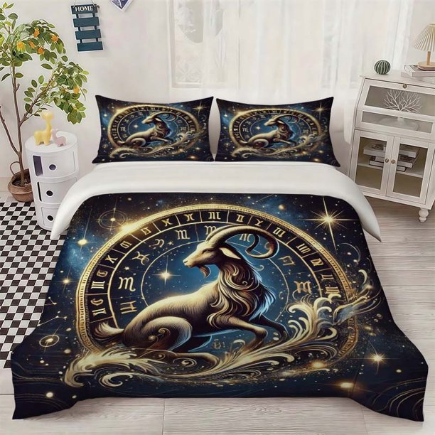 Capricorn Sea Goat Pattern Bedding Set Soft and Comfortable Bedding Set Suitable for All Seasons