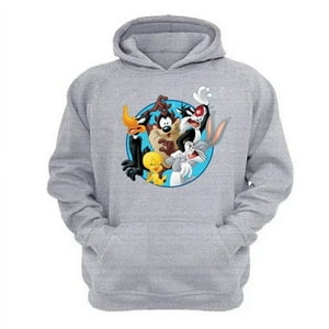 Genérico - Polerón Canguro Dibujos Animados Lt Gris Claro Talla Xs Unisex