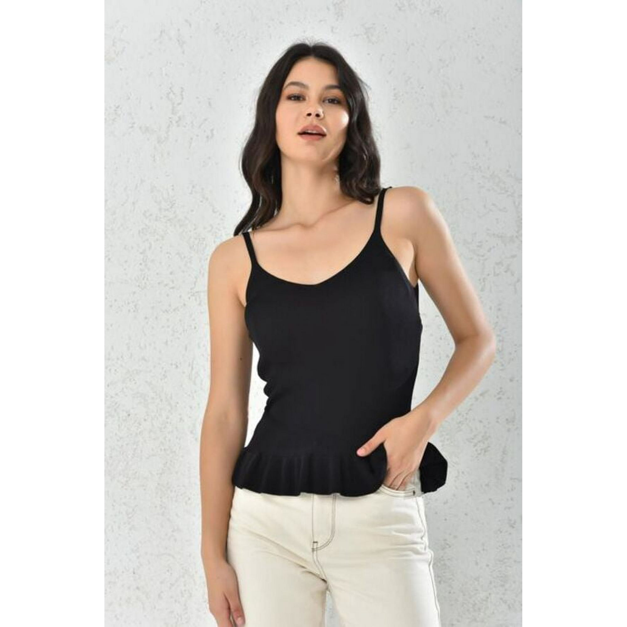 Home Fashion - Body Mujer Negro Con Vuelo Sin Mangas Talla S