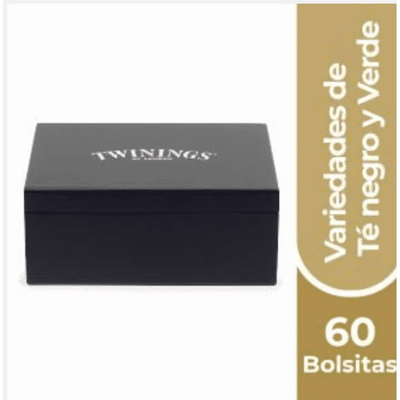 Caja Madera 6 Espacios Negra (60 bolsitas)