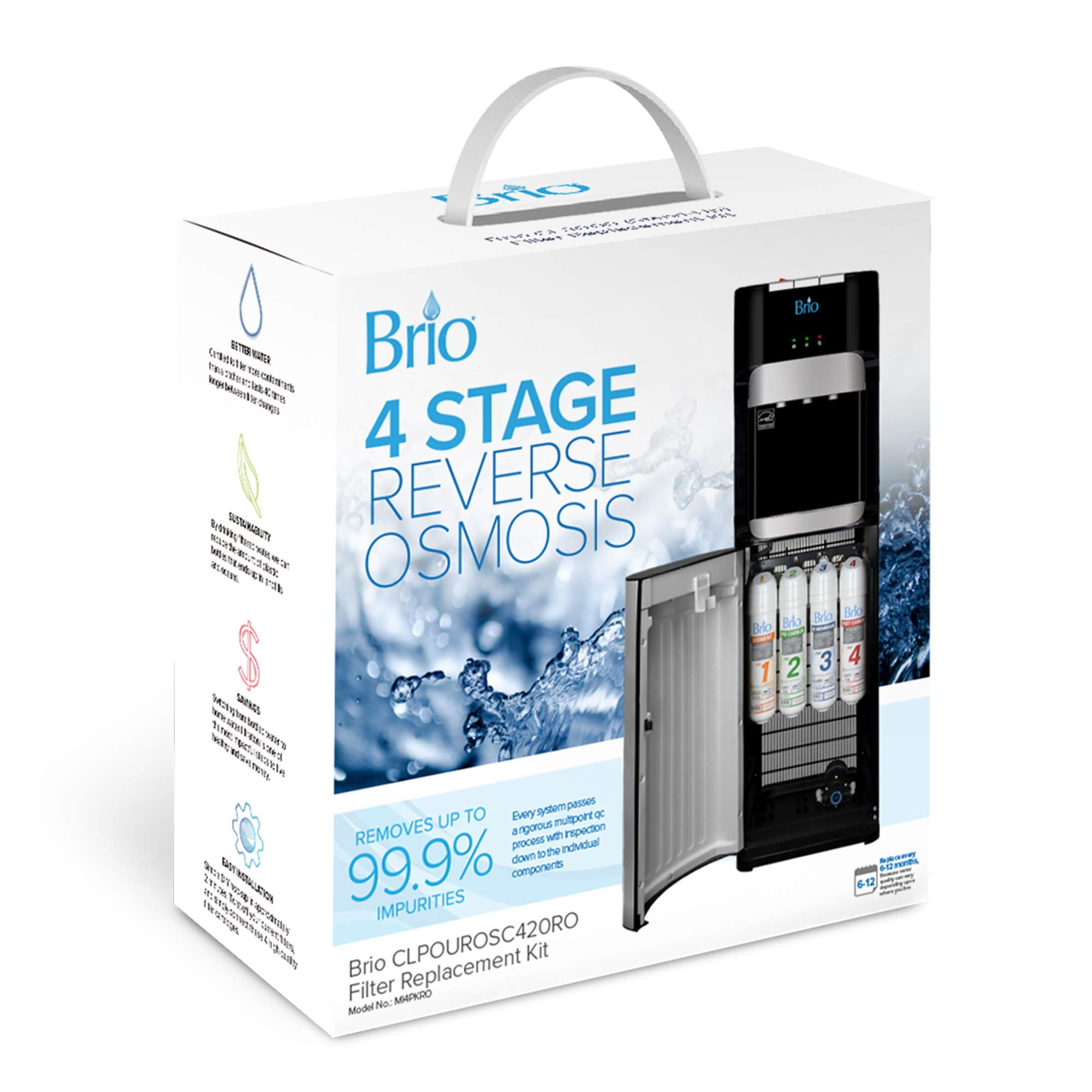 Kit De Reemplazo De Filtro De Enfriador De Agua Brio 4 Stage Ro