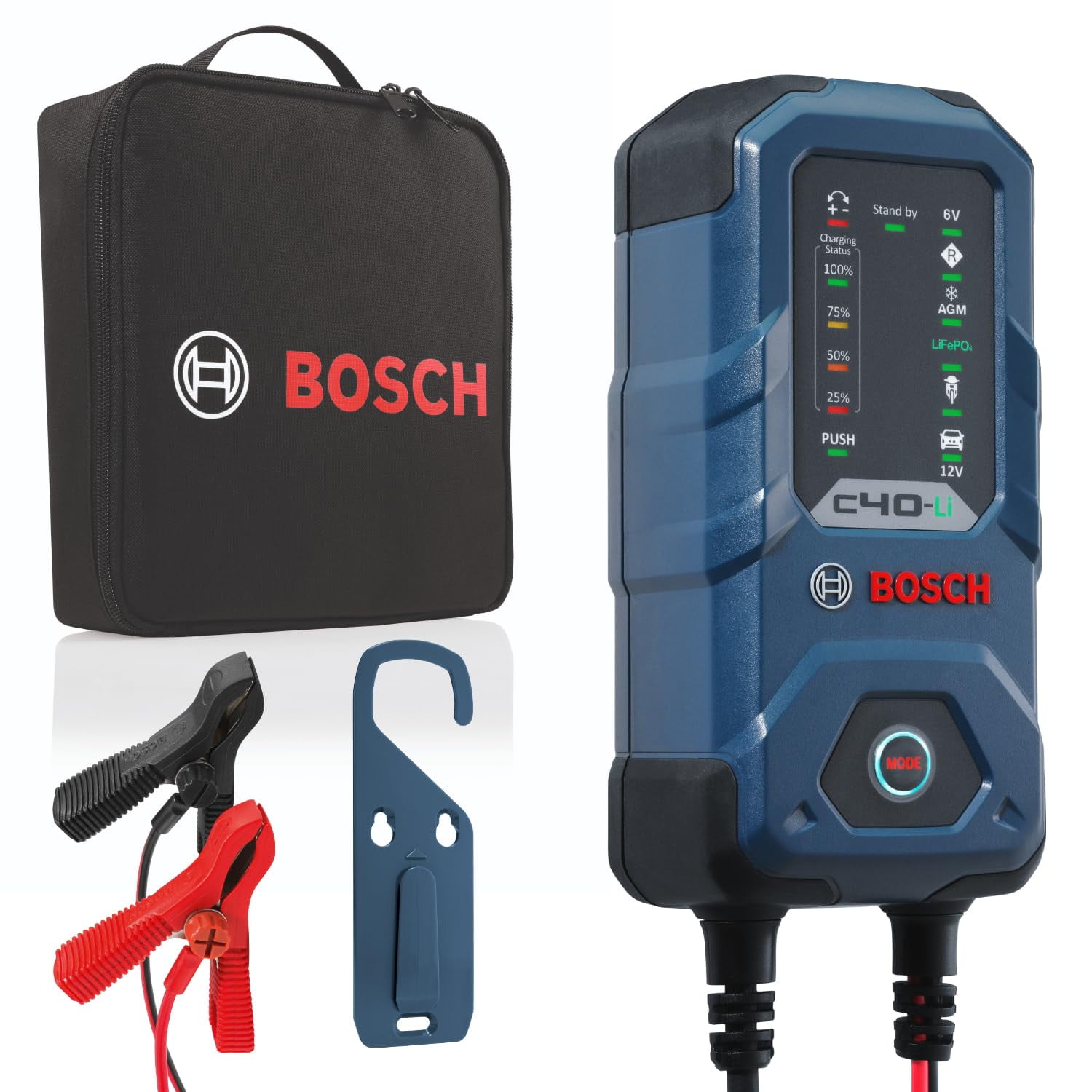 Cargador De Batería Bosch C40-li 5a 6v/12v Para Plomo-ácido Y Litio