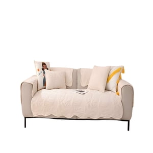 Genérico - Funda Para Sofa De 5 Piezas Con Relieve Blanco