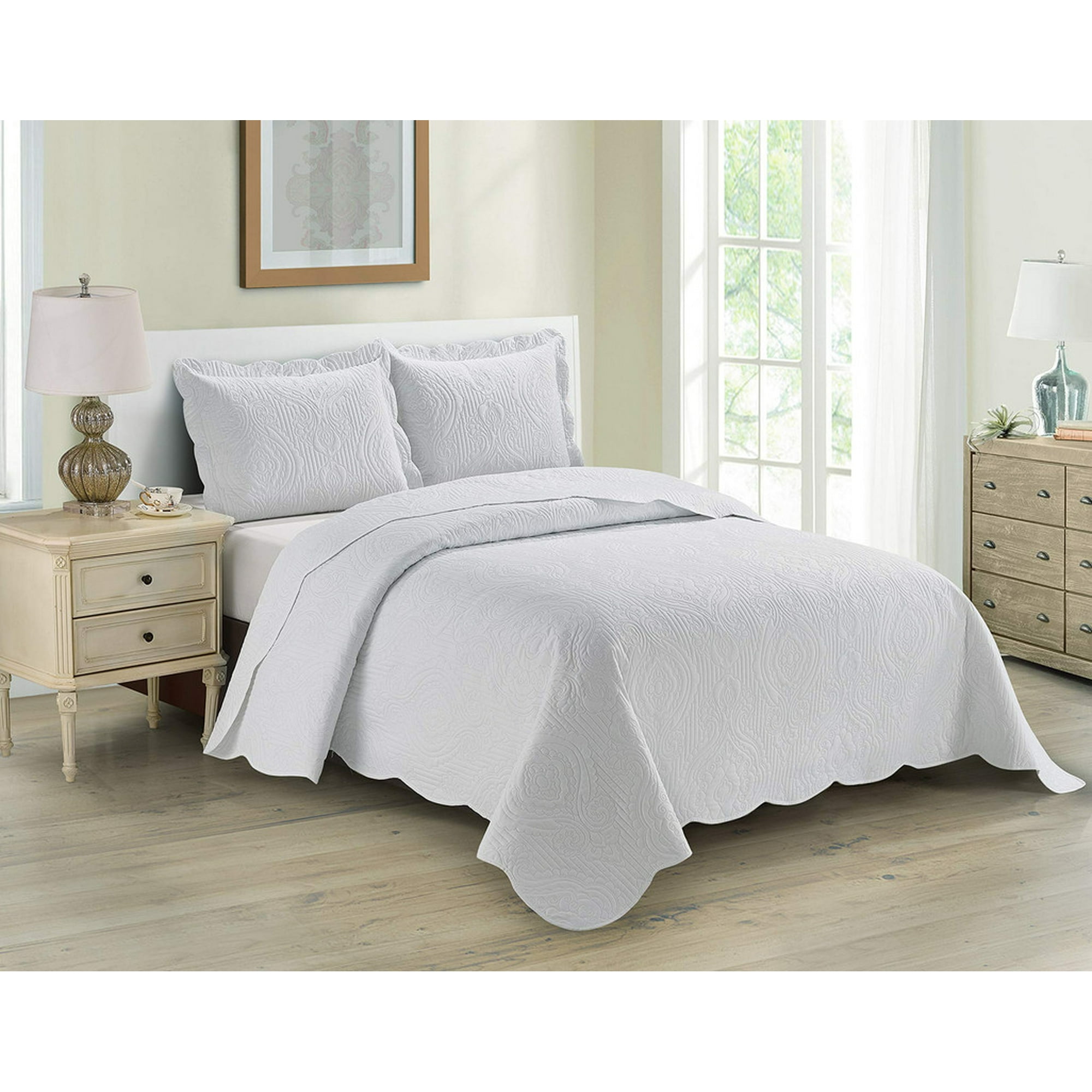 Le Nuit - Cobertor Plumón King Algodón Egipcio 300 Hilos Liso Blanco