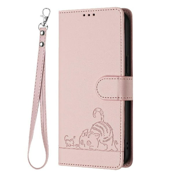 Funda tipo cartera FOXDOCK para OPPO Reno 11 5G con soporte, ranuras, RFID, diseño de gato