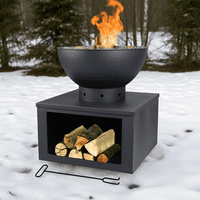 Igpro - Fogon Parrilla A La Metal Con Guarda Leña 54X54X60Cm