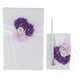 thumbnail image 2 of Juego De Libro De Firmas Y Libro De Invitados De Boda Con Flores De Satén Con Perlas De Cristal Púrpura, 2 of 3