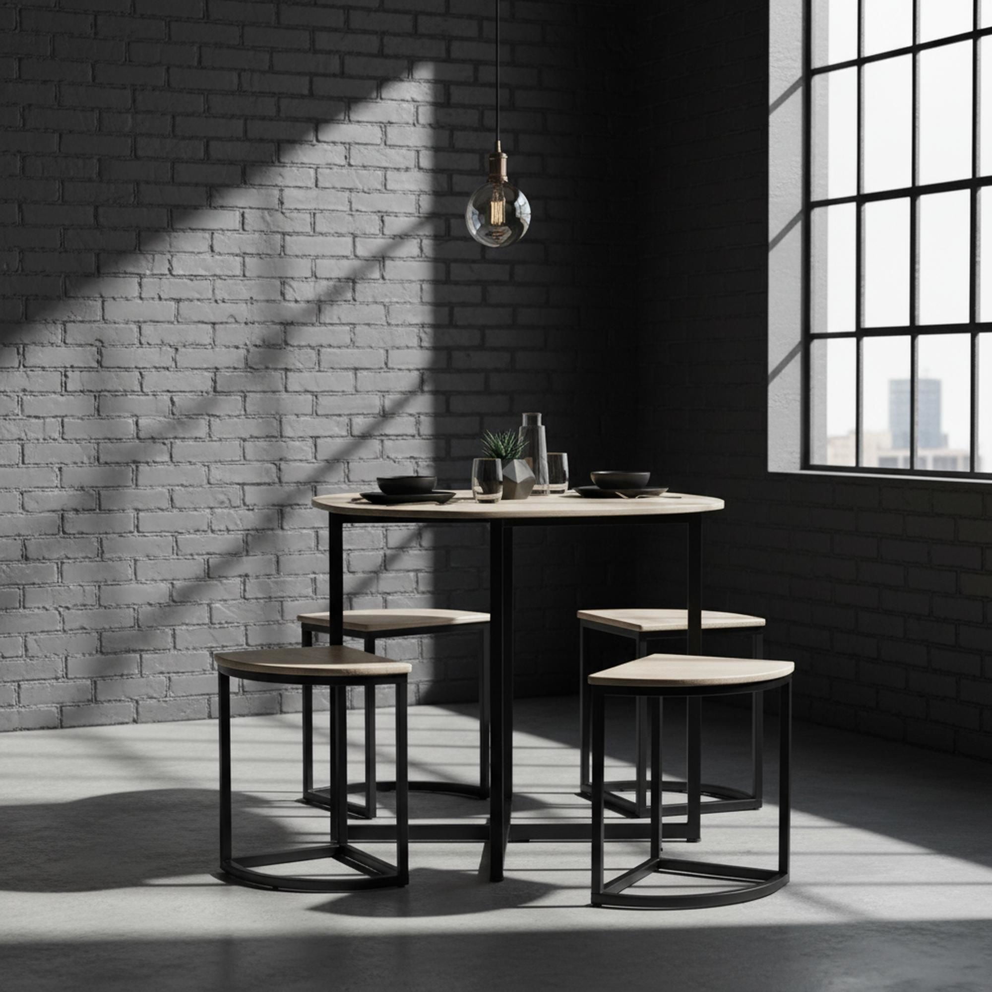 Mainstays - Juego Comedor Magallanes Jolie 4 Sillas Natural - Blanco