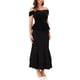 thumbnail image 2 of INSPIRE CHIC Top de Terciopelo de Noche para Mujer, Hombros Descubiertos, Cóctel, Formal, Peplum, 2XL Negro, 2 of 6