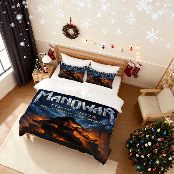 Manowar Tour 2025 Printed Duvet Cover Set Fashionable and Elegant