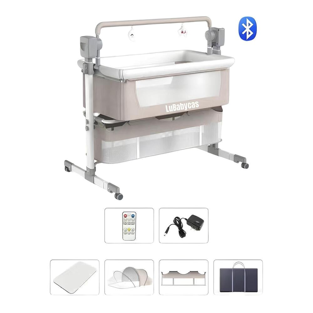 Cuna Colecho Mecedora Eléctrica Café Lubabycas