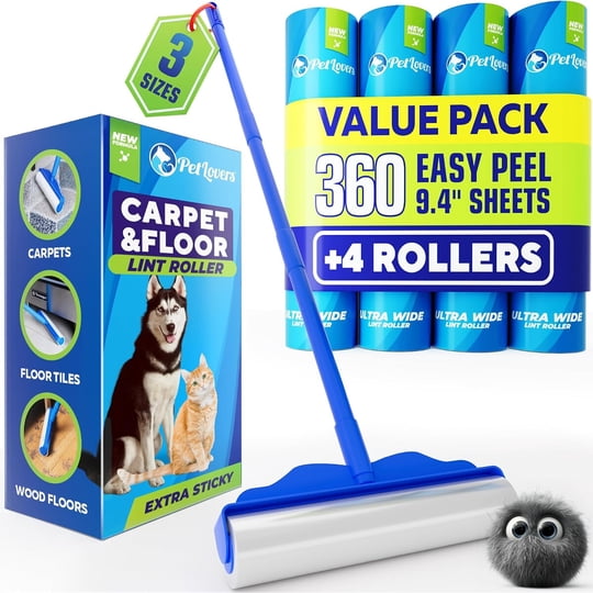 Rodillo Quitapelusas Petlovers De 9,4 Pulgadas Y 360 Hojas