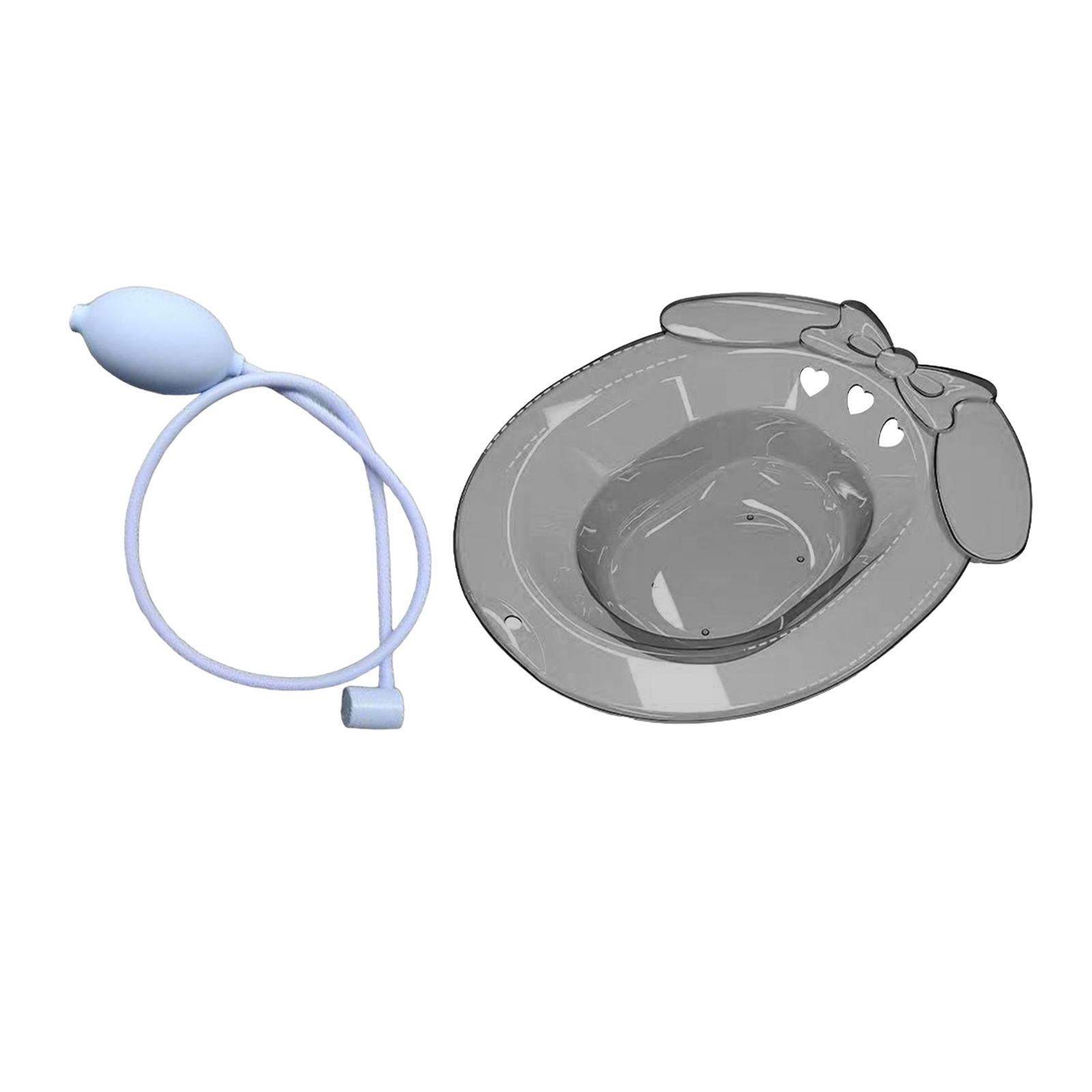 Ioensy - Baño De Asiento Para Asiento De Inodoro, Lavabo Duradero Para Ducha, Baño De Viaje, Gris Con Cisterna