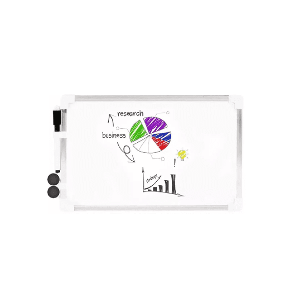 Pizarra Magnética Acrílica 30x40 Aluminio Homeoffice Estudio Blanco