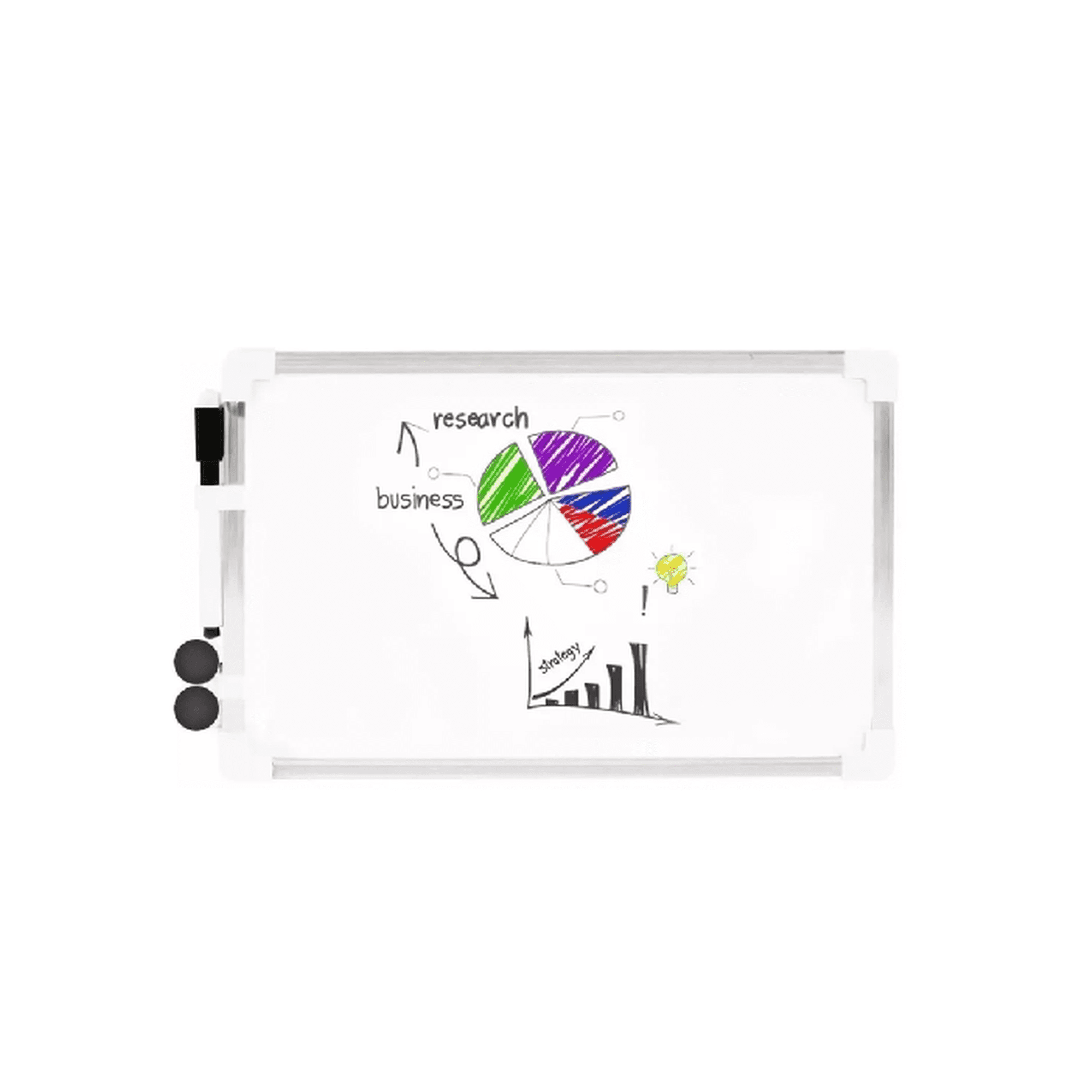 Genérico - Pizarra Magnética Acrílica 30x40 Aluminio Homeoffice Estudio Blanco