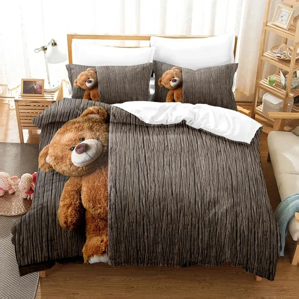 Teddy Bear Bedding Set Duvet Cover Bed Set Quilt Cover Pillowcase Comforter Size Boys Adult Bedding Set Bed Sheets