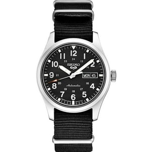 Reloj Seiko 5 Automático Snzg15K Para Hombre, Correa De Nylon Negra, Mecanismo Autoviento, Estilo Moderno