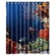 thumbnail image 1 of Cortina de ducha con diseño de peces submarinos y anillas, juego de cortina de baño con ganchos, tamaño 60 x 72 pulgadas, 1 of 3
