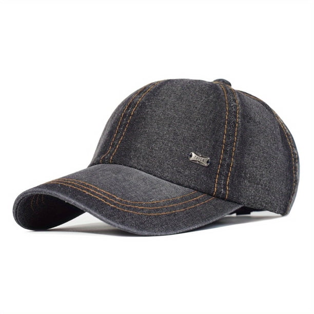 1pc Plain Color Cotton Washed Print Adjustable Casual Baseball Cap, For Outdoor Sport