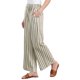 thumbnail image 4 of INSPIRE CHIC Pantalones de rayas con cordón casuales de regreso a clases para mujer, pantalones anchos de cintura alta de algodón sueltos, beige XL, 4 of 6