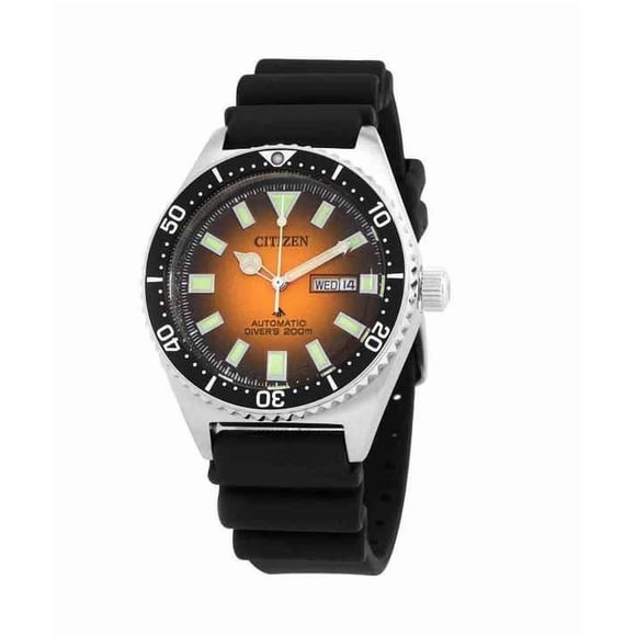 Reloj Analógico Promaster Marine Correa De Goma Esfera Naranja Automático 200m Hombre