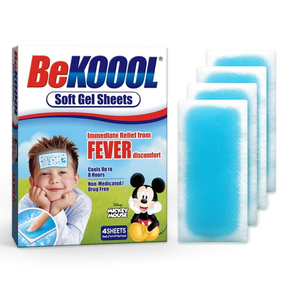 Hojas de Gel BeKoool para Niños Alivio Refrescante 4 Unidades