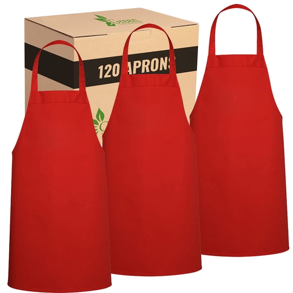 Delantal Green Lifestyle Professional Chef, paquete de 120, rojo