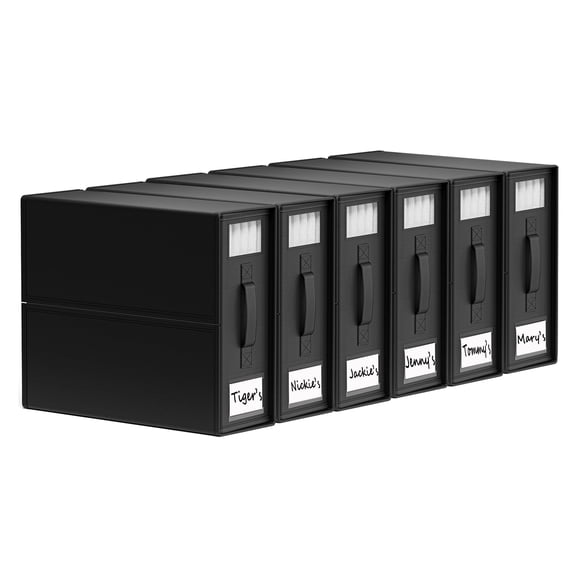 Caja de almacenamiento plegable SUOCO pack de 6 negra 10 cm × 35 cm × 29 cm
