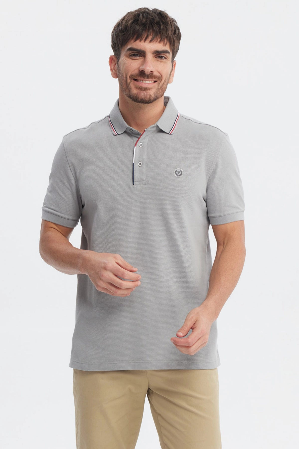 Fashionspark - Polera Hombre Pique Dos Botónes Gris