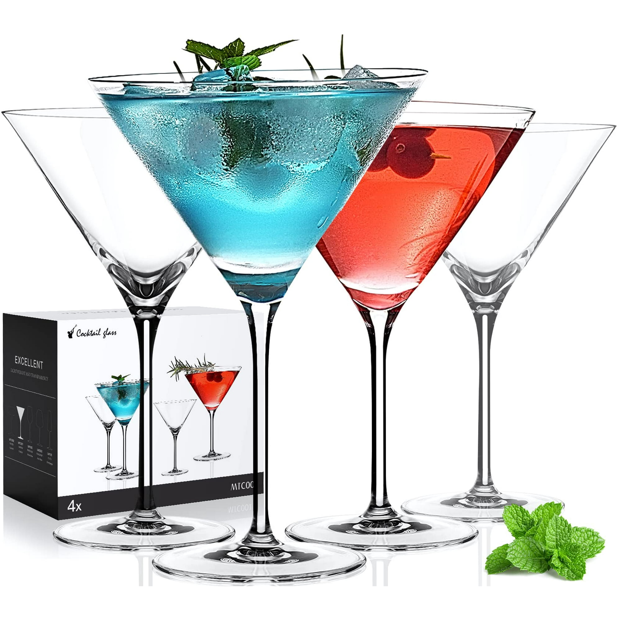 Vasos Martini Luna & Mantha, Cristal Soplado A Mano, 270 Ml, 4 Unidades